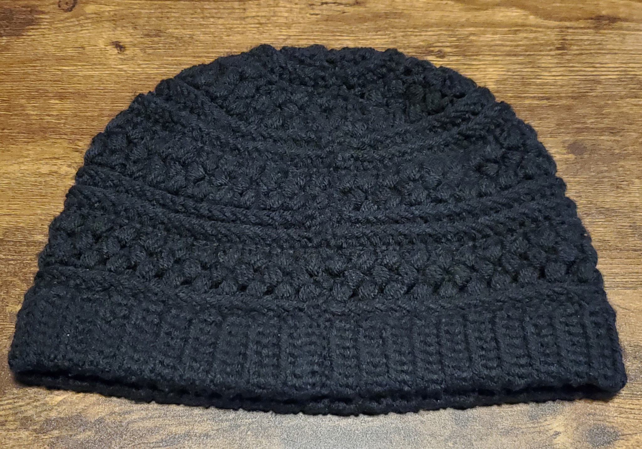 Solid Color Crochet Hat w/ Bean Stitch (Adult) - Image 2